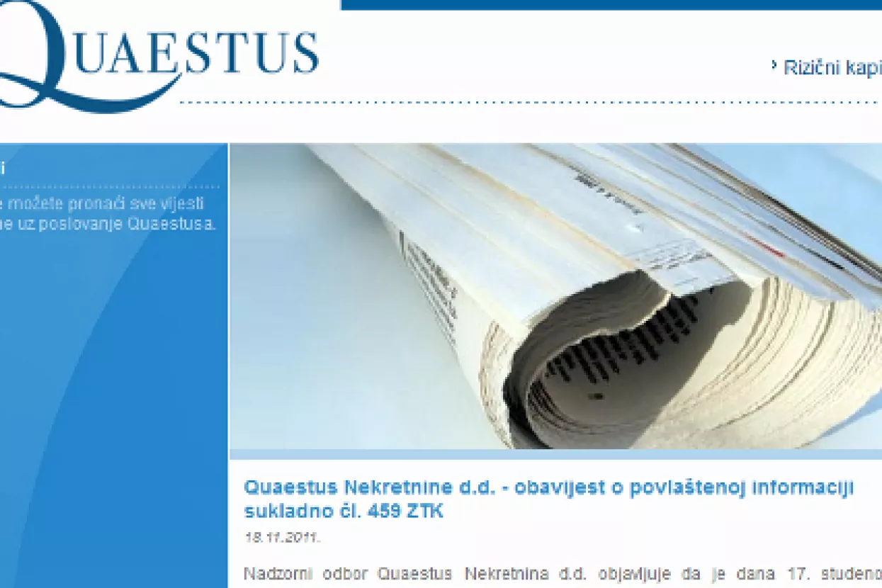 Stambolija napu&scaron;ta Fimu i Quaestus