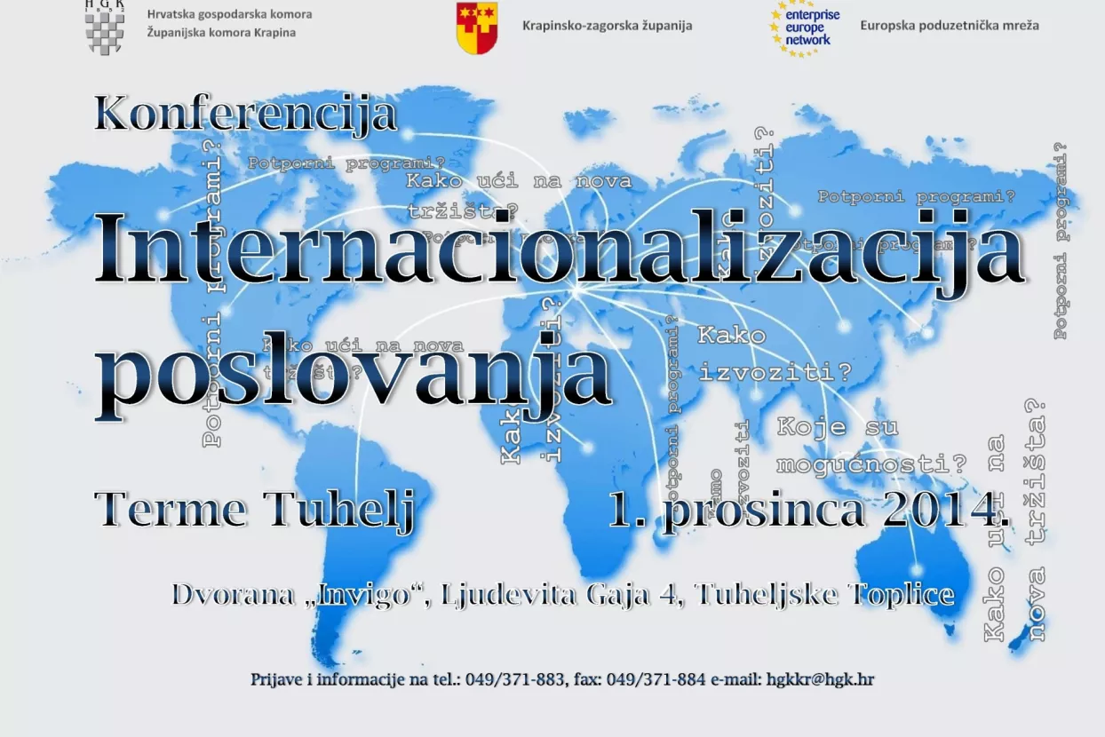 Konferencija 'Internacionalizacija poslovanja' 1. prosinca 2014. godine u Termama Tuhelj