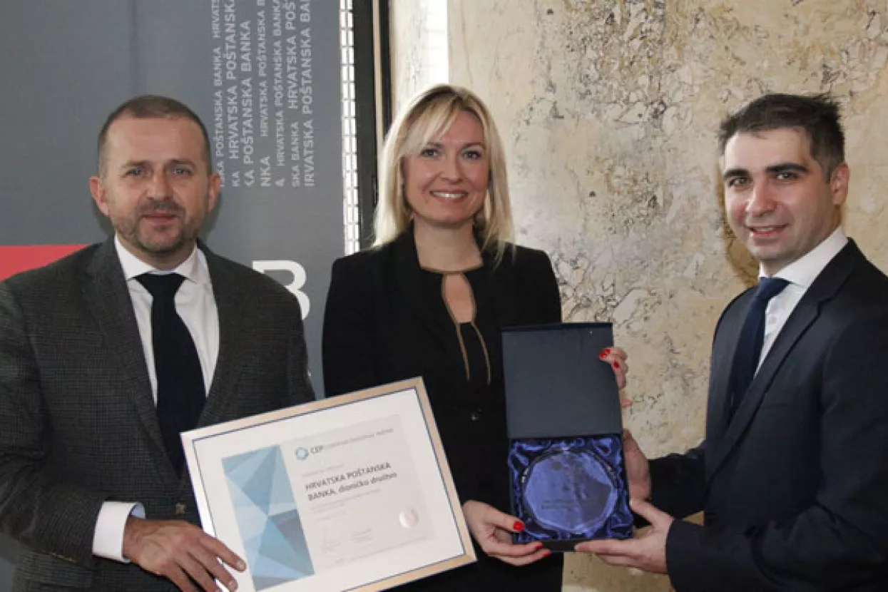 Hrvatskoj po&scaron;tanskoj banci dodijeljen Certifikat Poslodavac Partner