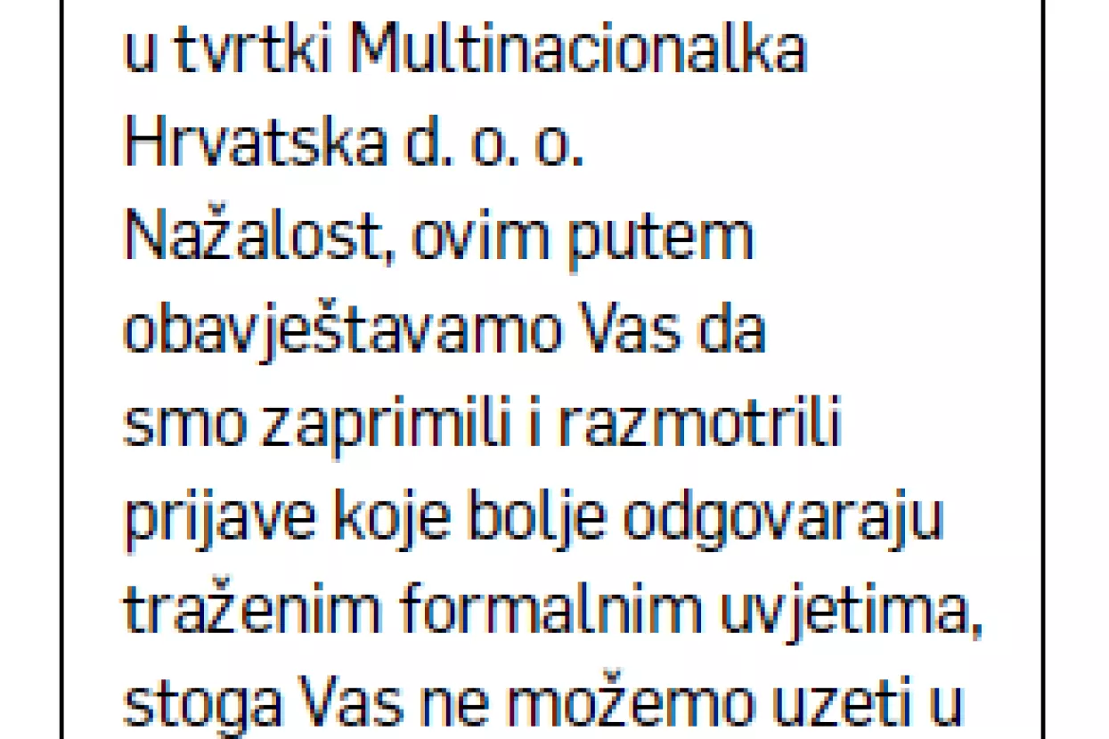 Za&scaron;to poslodavac kandidatu mora objasniti razloge nezapo&scaron;ljavanja