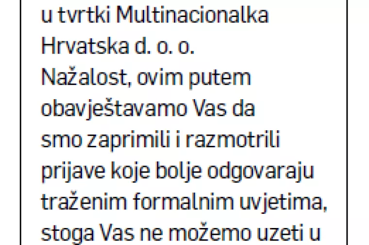 Za&scaron;to poslodavac kandidatu mora objasniti razloge nezapo&scaron;ljavanja