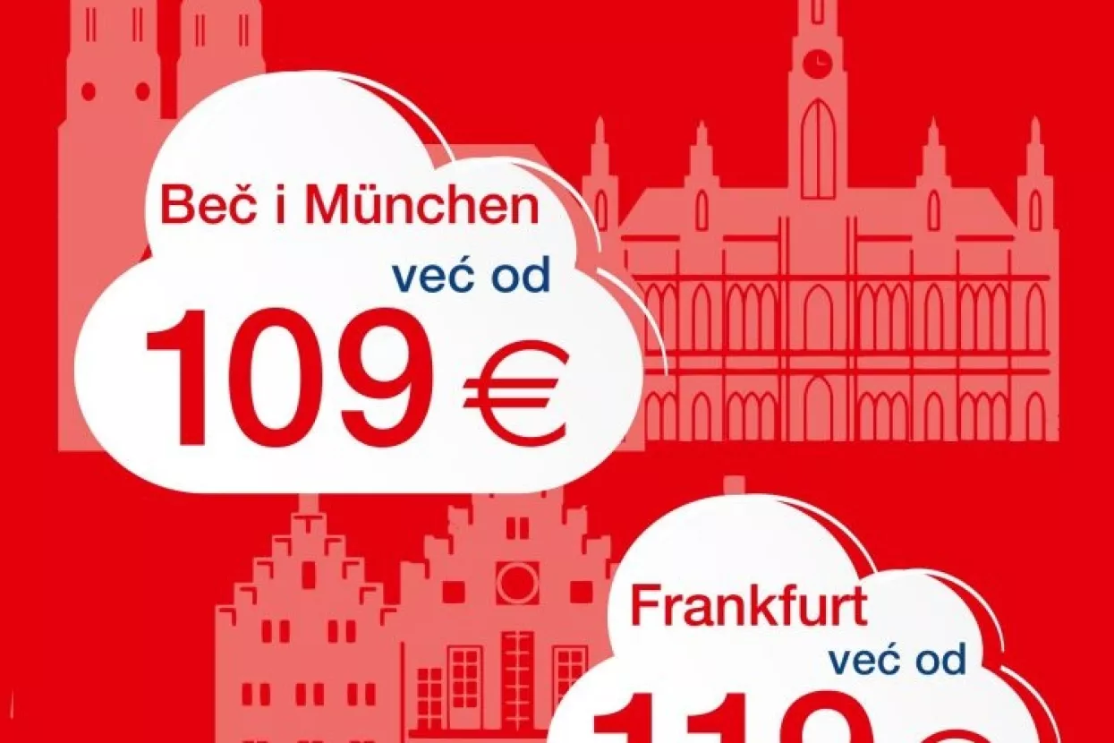 Croatia Airlines nudi povoljne aviokarte za Beč, M&uuml;nchen i Frankfurt