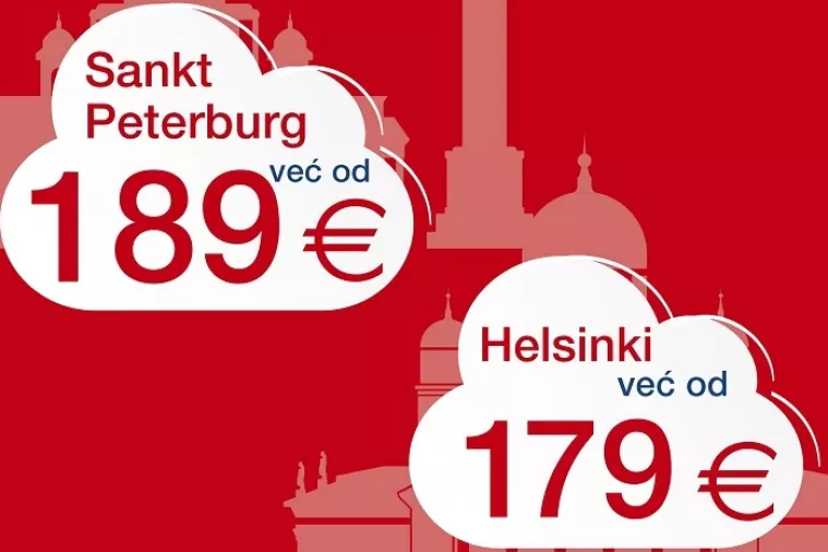 Croatia Airlines nudi povoljne aviokarte za Helsinki i Sankt Peterburg