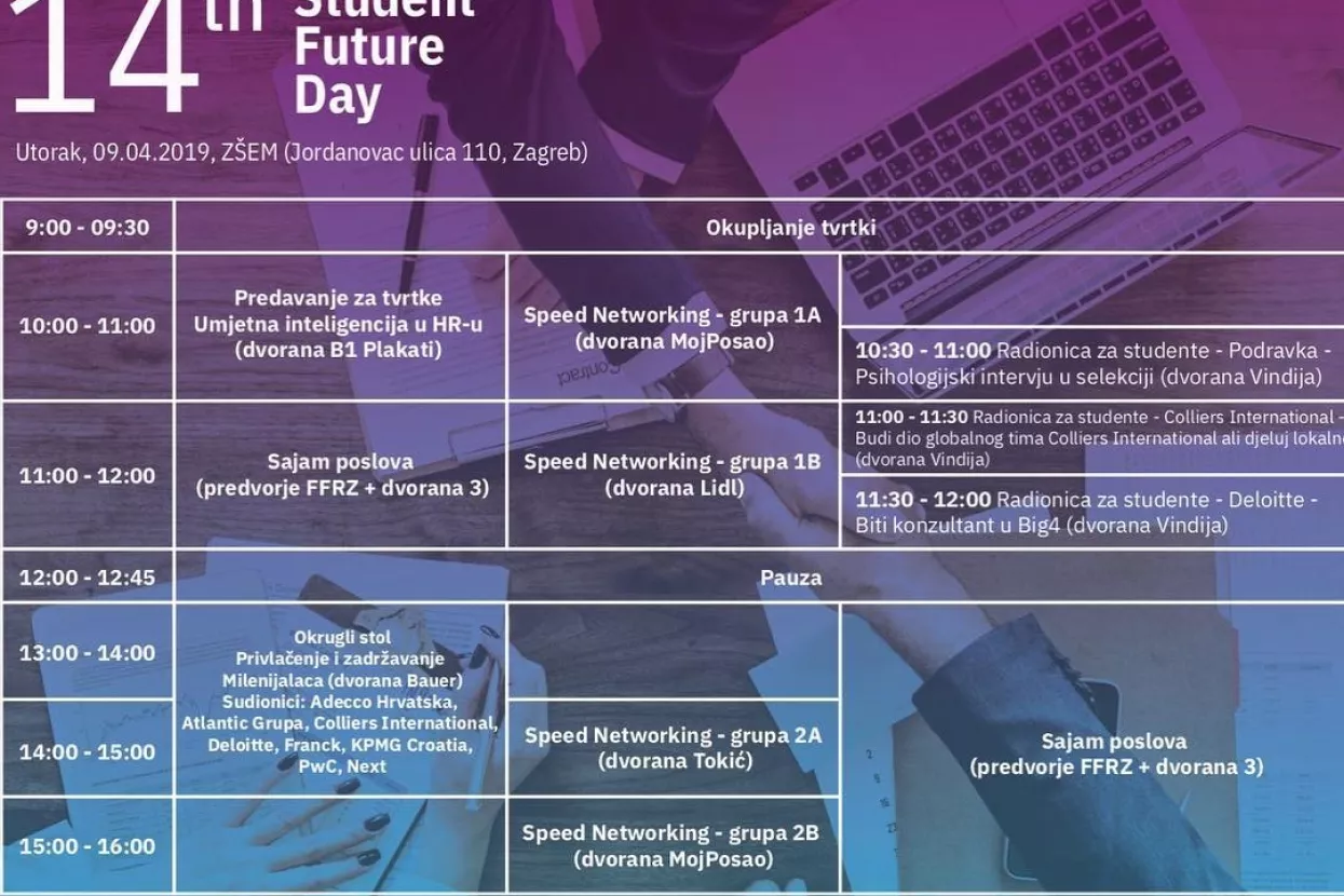 Dođite u utorak na 14. Student Future Day na Z&Scaron;EM-u