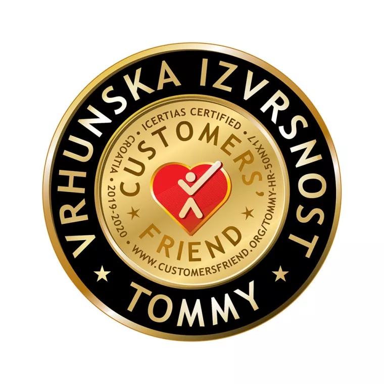 TOMMY zaslužio međunarodni certifikat i medalju "Customers' Friend - Vrhunska Izvrsnost&rdquo;