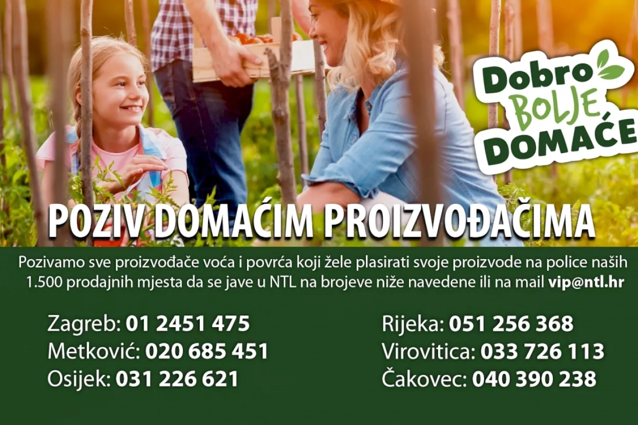 NTL poziva OPG-ove da se jave za suradnju &ndash; osiguran je izravni otkup voća i povrća na &scaron;est lokacija u Hrvatskoj