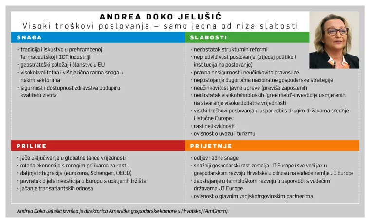 [HRVATSKI SWOT] Andrea Doko Jelu&scaron;ić: Zabrinjava zaostajanje u ekonomskom rastu i tehnolo&scaron;kom razvoju