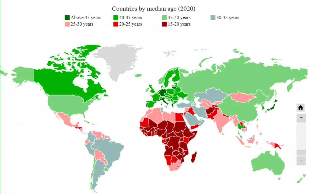 Infografika: Europa stari, a srednja dob stanovni&scaron;tva u Africi je 15 godina