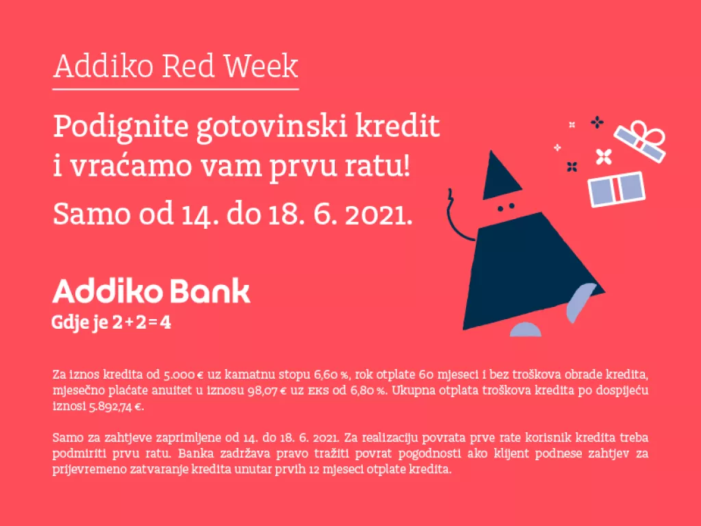 Addiko Red Week krediti za bezbrižno ljeto