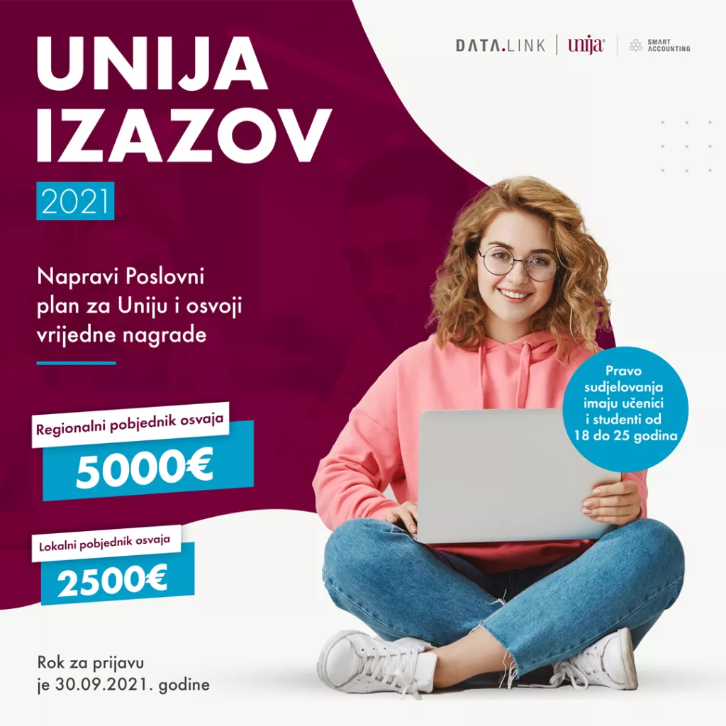 Međunarodna računovodstvena kuća Unija Grupa organizira natjecanje za učenike i studente 'Unija Izazov 2021'
