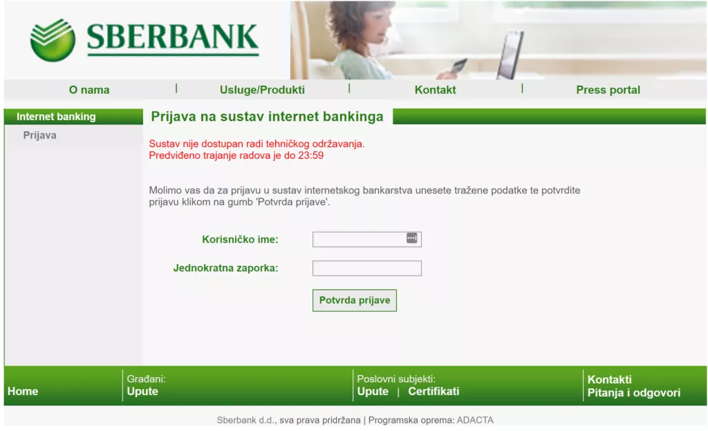 Iskustvo poduzetnika: Internetsko i mobilno bankarstvo Sberbanka ne radi, isplate su blokirane