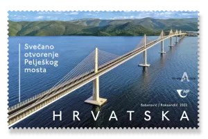 Svečano otvorenje Pelje&scaron;kog mosta: Nova prigodna marka s motivom najimpozantnijeg mosta u Hrvatskoj