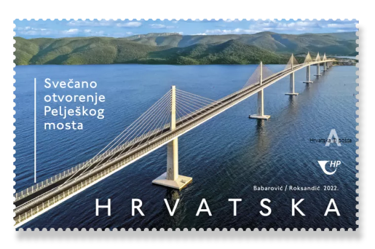 Svečano otvorenje Pelje&scaron;kog mosta: Nova prigodna marka s motivom najimpozantnijeg mosta u Hrvatskoj