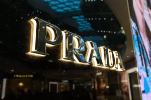 Rome, Italy - June, 2018 Prada store at Rome Fiumicino airport