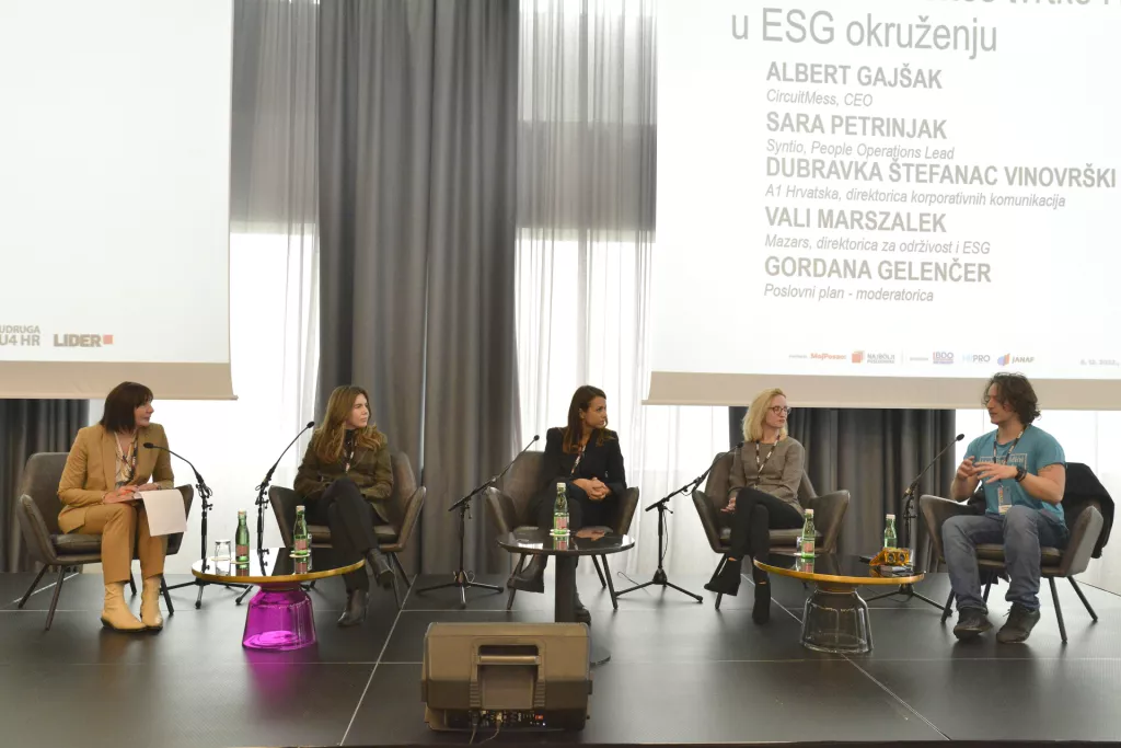 HR konferencija 2022, Gordana Gelenčer, Vali Marszalek, Dubravka &Scaron;tefanec Vinovr&scaron;ki, Sara Petrinjak, Albert Gaj&scaron;ak