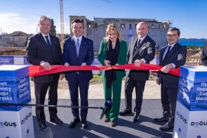 02.02.2022., Zadar - Na terenu nekadasnje tvornice Maraske svecano je obiljezen pocetak radova na izgradnji hotela Hyatt Regency ZadarDino Stanin/PIXSELL