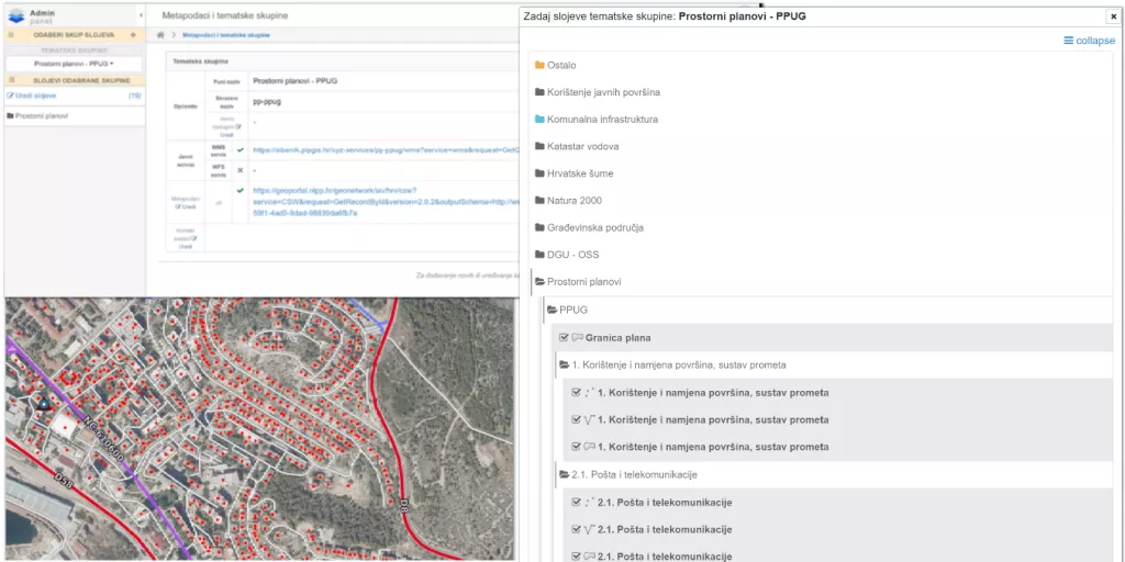 Slika 2. Primjer dijeljenja gradske evidencije za Geoportal NIPP-a