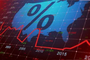United States Interest rates effect on stock market and global economic inflation and deflation economic indicators - Illustration Rendering<br>SAD, USA, inflacija, rast, pad, gospodarstvo, dolar
