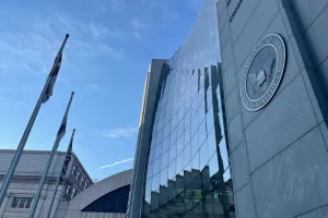 WASHINGTONOCTOBER 24, 2021SEC SECURITY AND EXCHANGE COMMISSION sign and building facade. The US SEC is the government agency responsible for security markets.