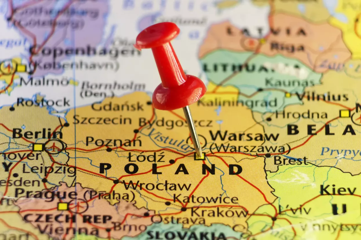 Poljska, karta