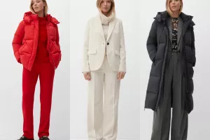 All red look, odijelo od samta i dugačka jakna<br>S Oliver