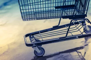 Shopping cart trolley supermarket in a vintage style.<br>kupovina, prodaja, kupnja, shopping, trgovina