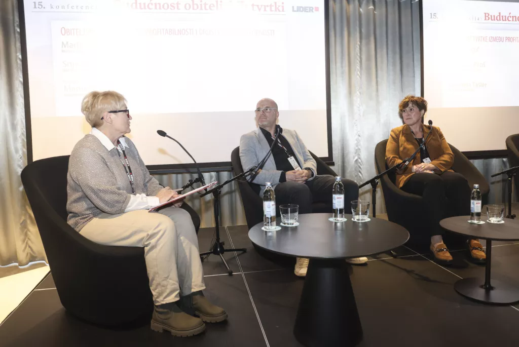 Budućnost obiteljskih tvrtki 2024.<br>4. panel<br>Manuela Ti&scaron;ler, Marin Rogić, Snježana Bilo&scaron;.<br>
