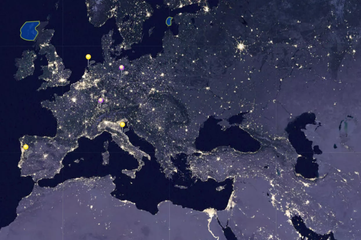 Noćna satelitska snimka Europe, stvorena NASA-inim projektom Black Marble, na temelju Falchijeve studije iz 2019. pokazuje, među ostalim, da su Italija, Portugal i Nizozemska među zemljama koje najvi&scaron;e oneči&scaron;ćuju umjetnom svjetlo&scaron;ću, dok je Njemačka među onima koje najmanje svjetlosno oneči&scaron;ćuju 