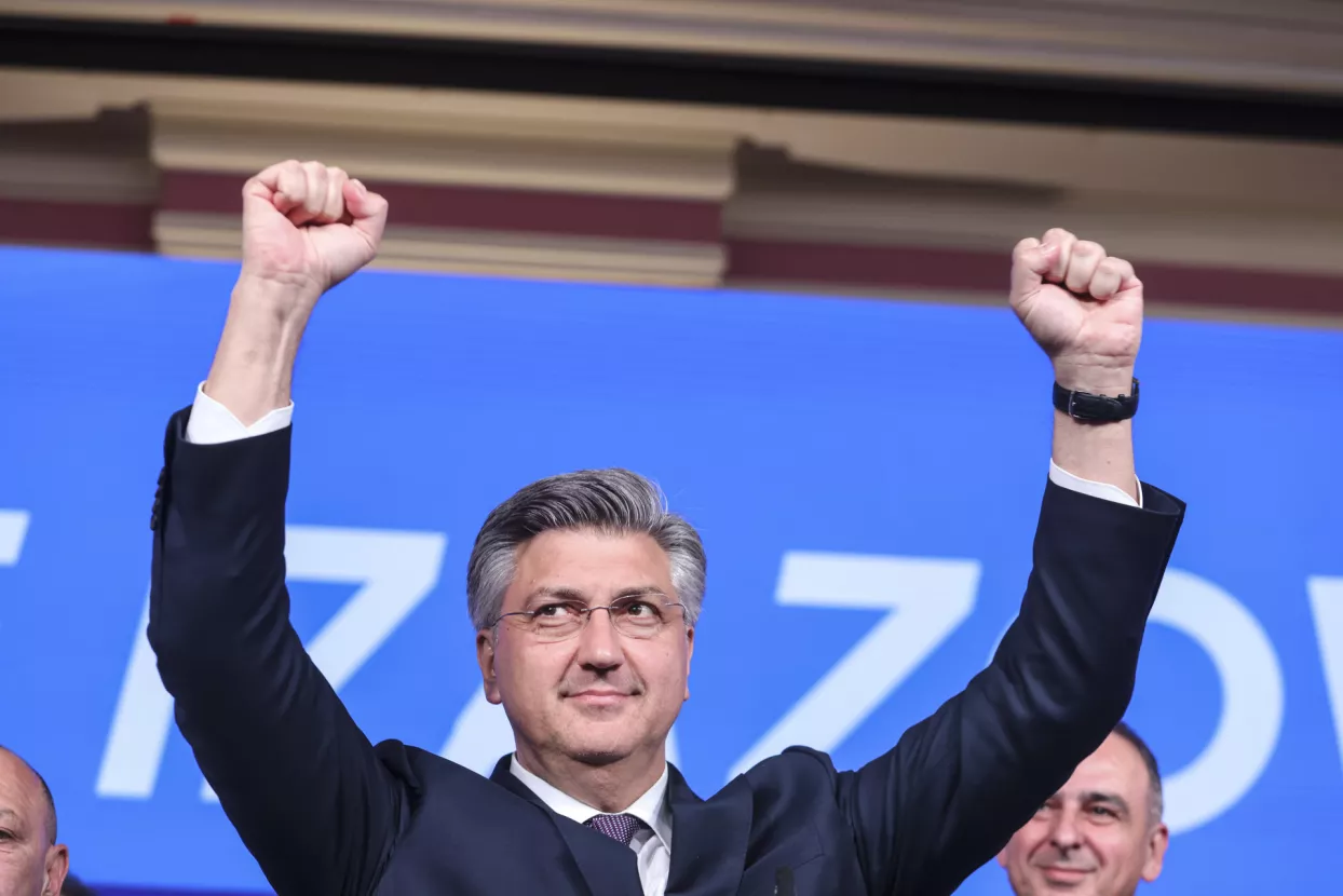 Praćenje rezultata izbora za Hrvatski sabor u stožeru HDZ-a.Andrej Plenković