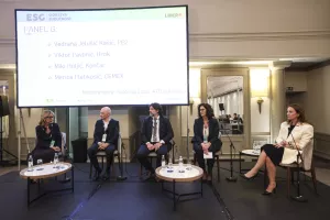 Konferencija ESG- Održiva budućnost. Panel G: Marica Pletikosić, Miki Huljić, Viktor Pavlinić, Vedrana Jelu&scaron;ić Ka&scaron;ić Antonija Zorić