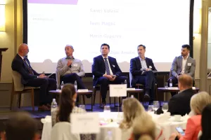 Stipe Anu&scaron;ić, Davor Aničić, Sanel Volarić, Ivan Maglić, Marin GrgurevAmCham panel