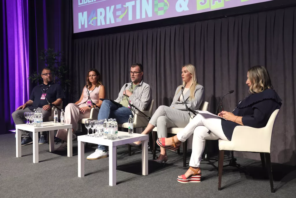 MARKETING AND SALES BY NUMBERS 2024. Panel "Trendovi zakupa medija" Vedran Vere&scaron;, Maja &Scaron;plajt, Hrvoje Odak, Lucija Knežić i Anamarija Hodaček
