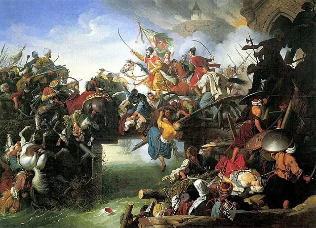 Proboj Zrinskog iz utvrde Siget, slika 1825., Johann Pete Krafft