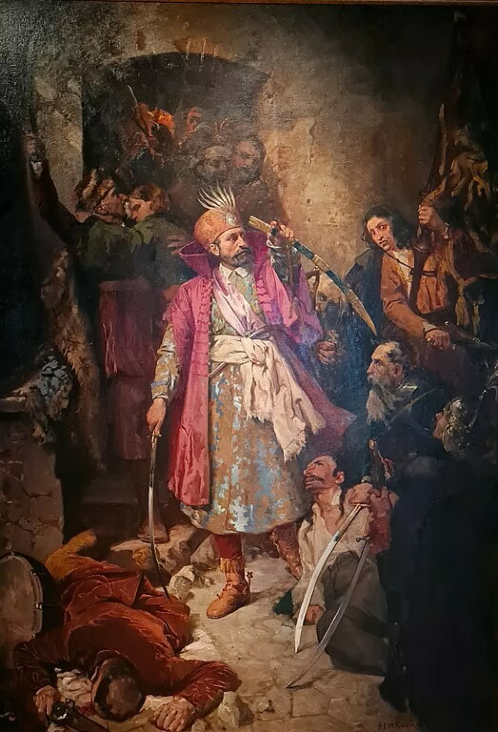 Nikola &Scaron;ubić Zrinski pred Sigetom, slika, Oton Iveković (1869-1939)