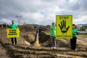 Aktivisti Greenpeacea na trasi plinovoda Zlobin-Bosiljevo
