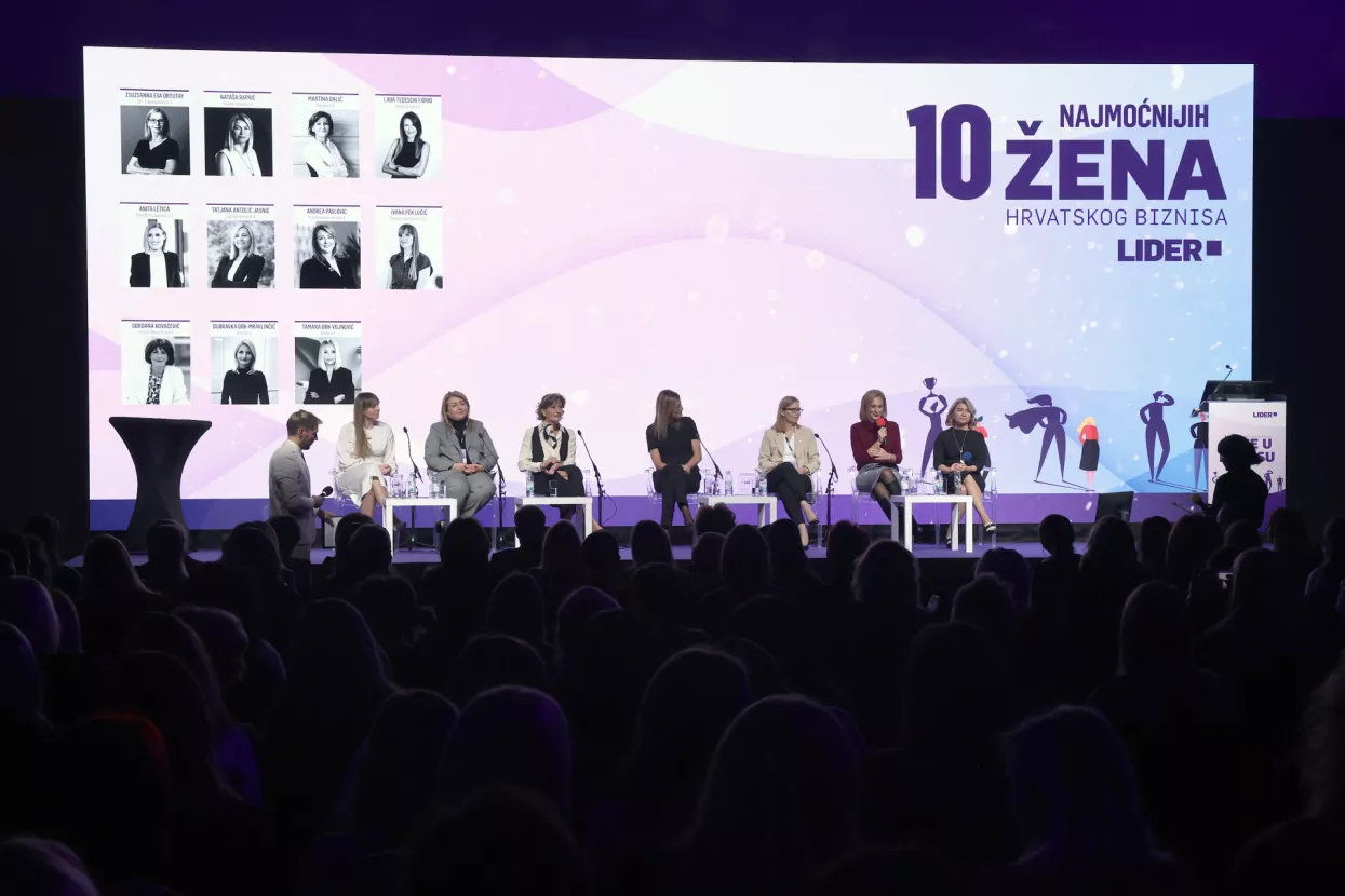 Žene u biznisu 2024. Ivana Pek Lučić, Andrea Pavlović, Martina Dalić, Lada Tedeschi Fiorio, Zsuzsanna Ortutay, Anita Letica i Nata&scaron;a Rapaić