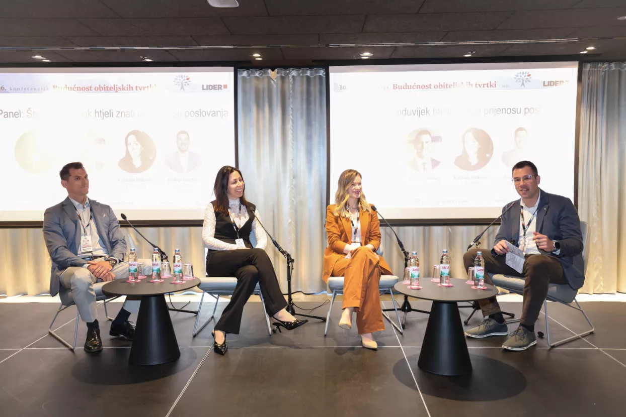 Budućnost obiteljskih tvrtki.Panel:&Scaron;to ste oduvijek htjeli znati o prijenosu poslovanjaMarko Petrunić, Katarina Petković, Andrea Smolić, Andrija Garofulić