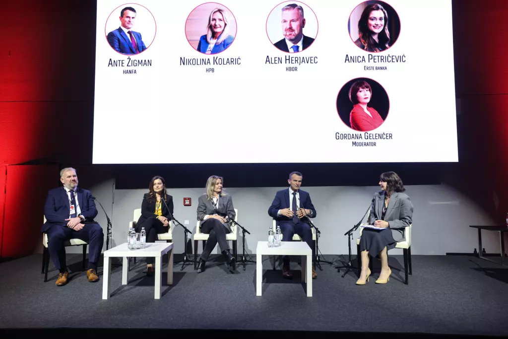Financijski forum.Okrugli stol: Zeleno financiranje u novom svjetlu.Alen Herjavec, Anica Petričević, Nikolina Kolarić, Ante Žigman, Gordana Gelenčer.
