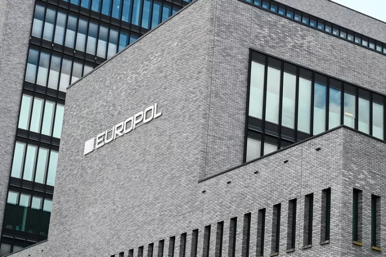 The Hague, 29 Oct 2021Europol headquarters. EUROPOL sign on the wall. Facade of the europol building in Den Haag, Netherlands. Symbol od Europol. European Union Agency for Law Enforcement Cooperatio