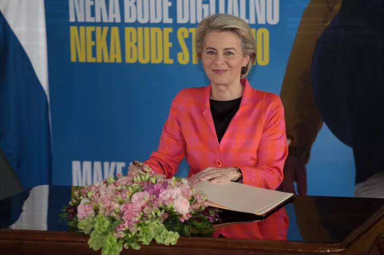 DOLAZAK URSULE von der LAYEN U ZAGREB, Ursula von der Leyen, Andrej Plenković, Gordan Grlić Radman, Dubravka &Scaron;uica