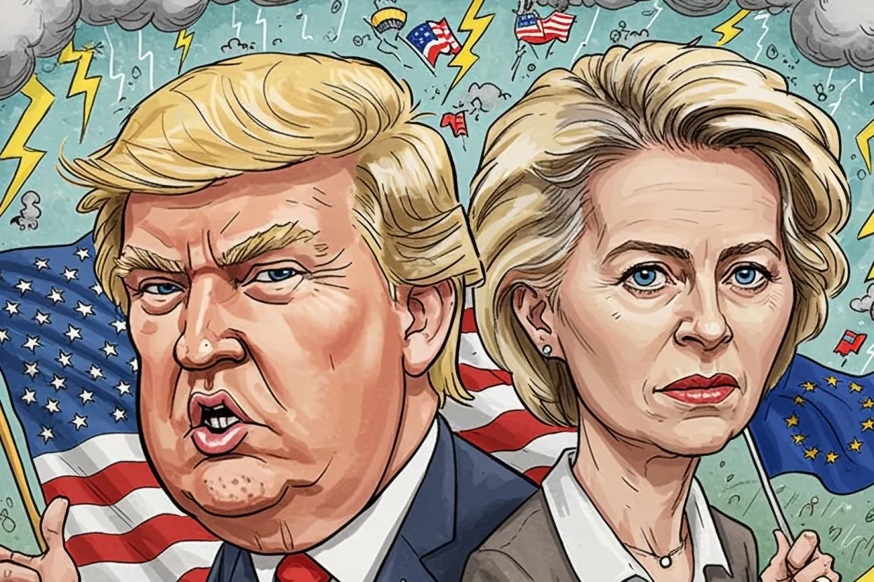 figures (like Donald Trump and Ursula von der Leyen)