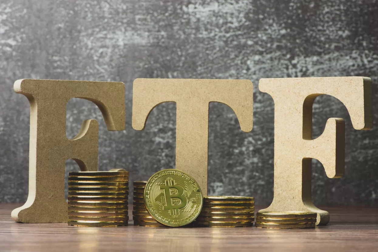ETF and Bitcoin concept.