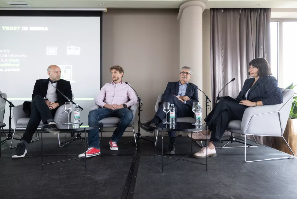 Dodjela nagrade Hrvoje Mateljić 2025.Okrugli stol: Izazov Poslovnog Novinarstva:Mladen Miletić, Ozren Kronja, Miodrag &Scaron;ajatović, Gordana Gelenćer