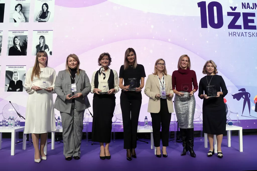 Žene u biznisu 2024. Ivana Pek Lučić, Andrea Pavlović, Martina Dalić, Lada Tedeschi Fiorio, Zsuzsanna Ortutay, Anita Letica i Nata&scaron;a Rapaić