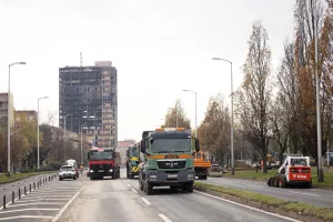 Radovi na obilaznoj cesti oko Vjesnika.