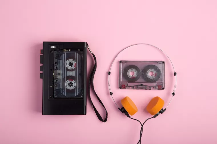analogno, media, kazeta, slu&scaron;alice, walkman