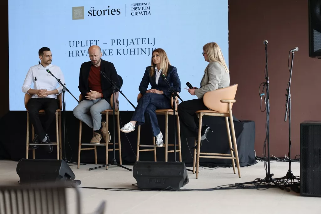 Dino Grnja, Marin Medak, Ema Huskić i moderatorica Tihana Tomljanović