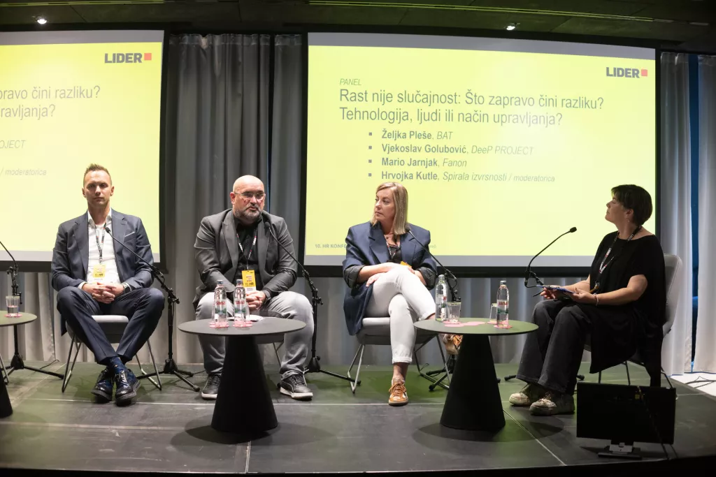 10. HR konferencija5. panel- Rast nije slučajnost:Mario Jarnjak, Vjekoslav Golubović, Željka Ple&scaron;e, Hrvojka Kutle